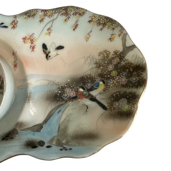 Vintage Hand Painted Nature Japanese Tea Tray - Picture 3 of 9